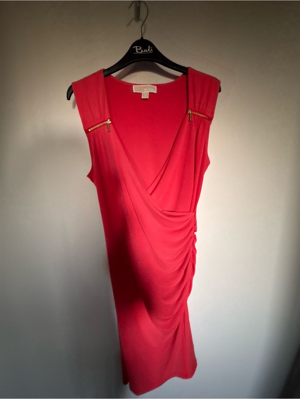Michael Kors médium Fitted orange Sleeveless Dress with Gold Shoulder Zippers